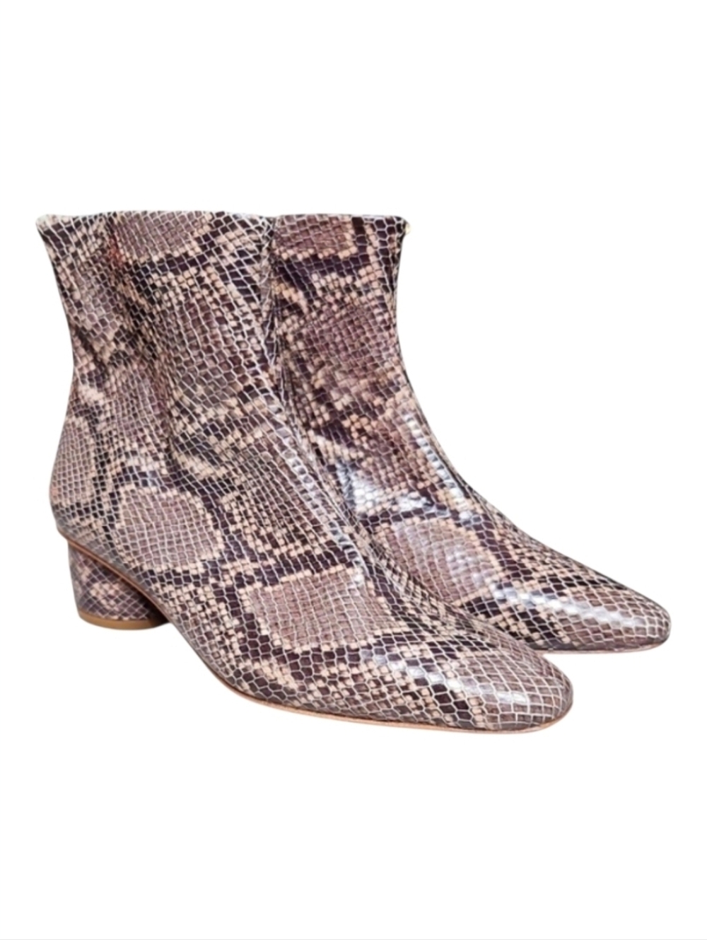 LOQ | Matea Ankle Boots / Booties in Mink Python ~ Size EU 38 / US 8 ~ NWOT